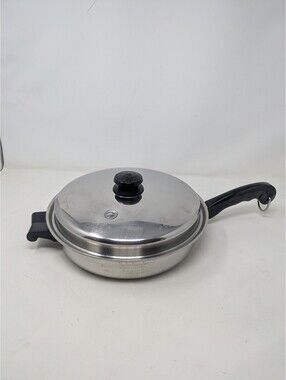 Saladmaster Tri-Clad 18-8 Stainless Steel 11 Inch Skillet Fry Pan with Vapo Lid